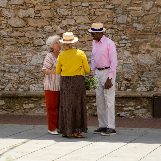 a group of people standing outside